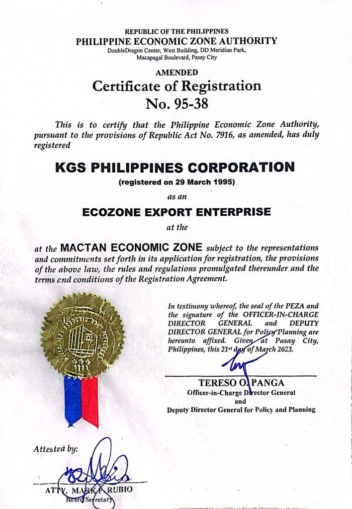 Photo: Certificate of Certification Acquisition